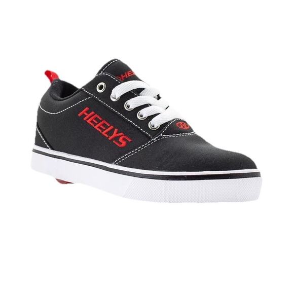 Heelys Mens Size 14 Pro 20 Black W/Red Canvas Wheeled Shoes Sneakers With Boxy